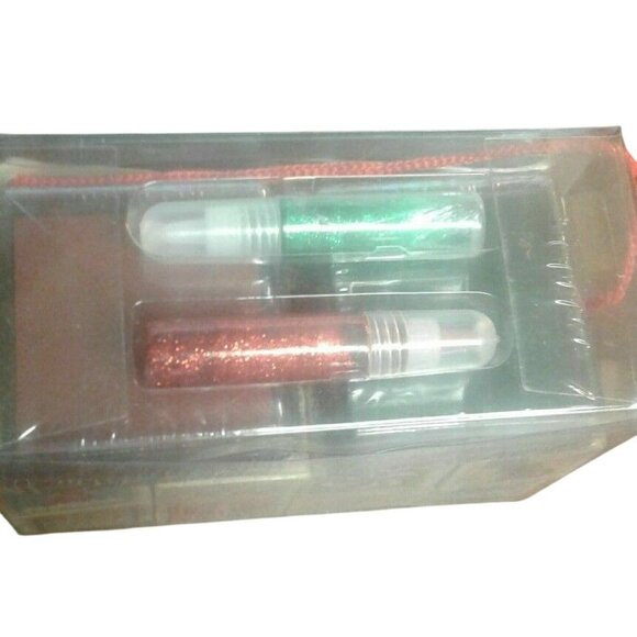 Christmas Themed 20 pc Rubber Stamp Set Ink Pads Glitter Pens Holiday NEW - Picture 3 of 3